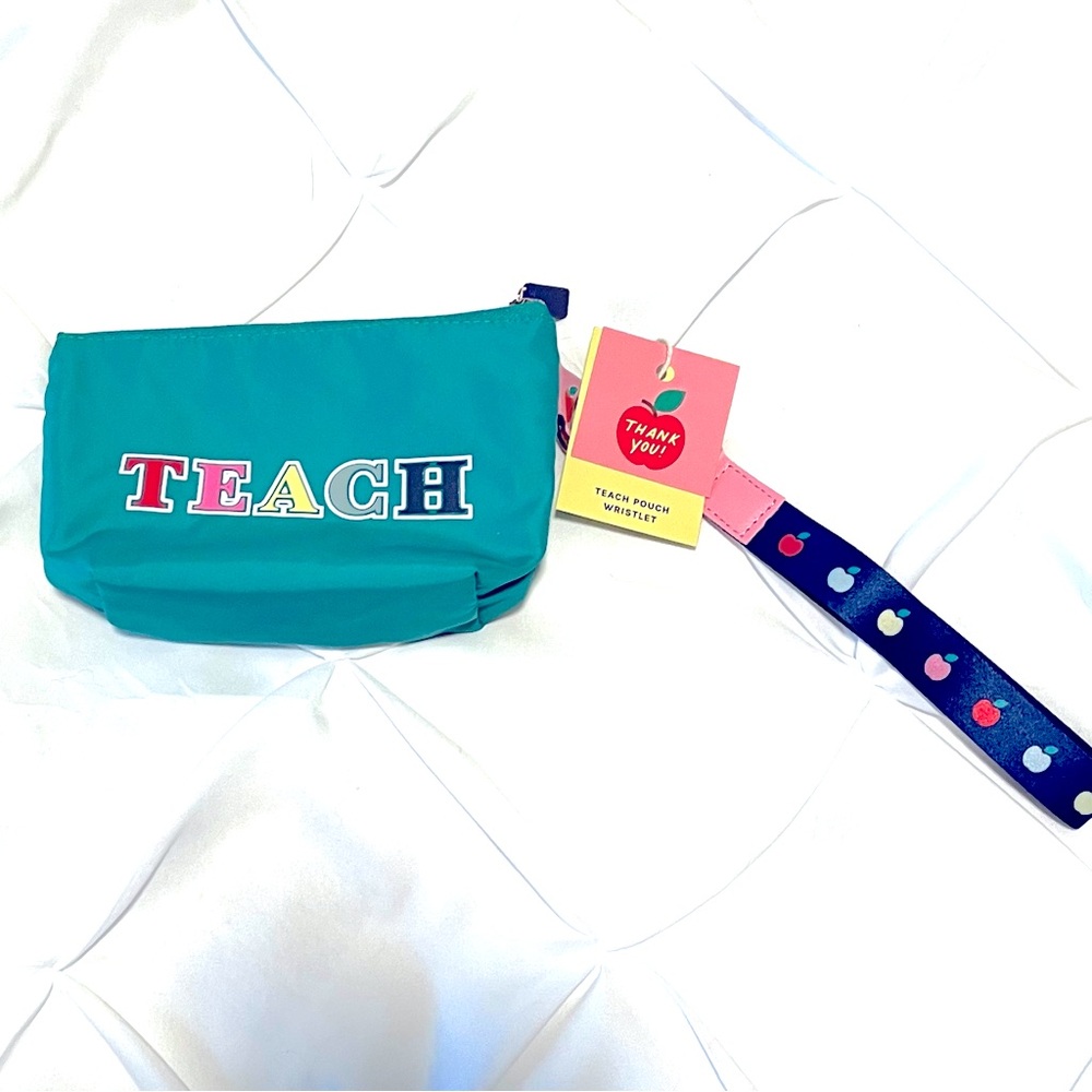 Best Year Ever Teach Zipper Pouch and Wristlet Lanyard, New With Tags